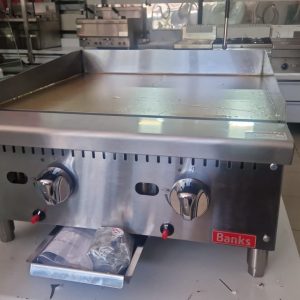 Fry top sobremesa de gas de acero de 2x7 Kw